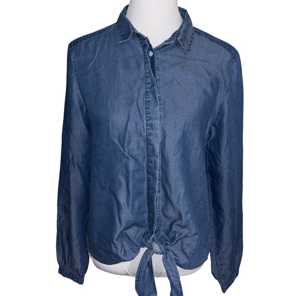 Ann Taylor Blue Denim Blouse